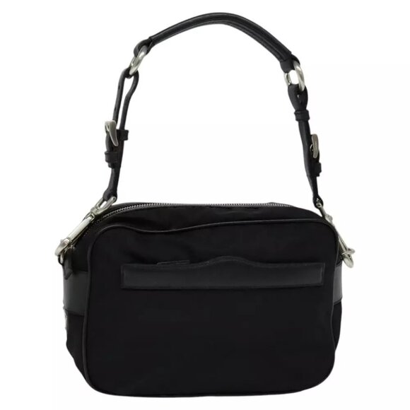 PRADA Shoulder Bag Nylon Black Auth